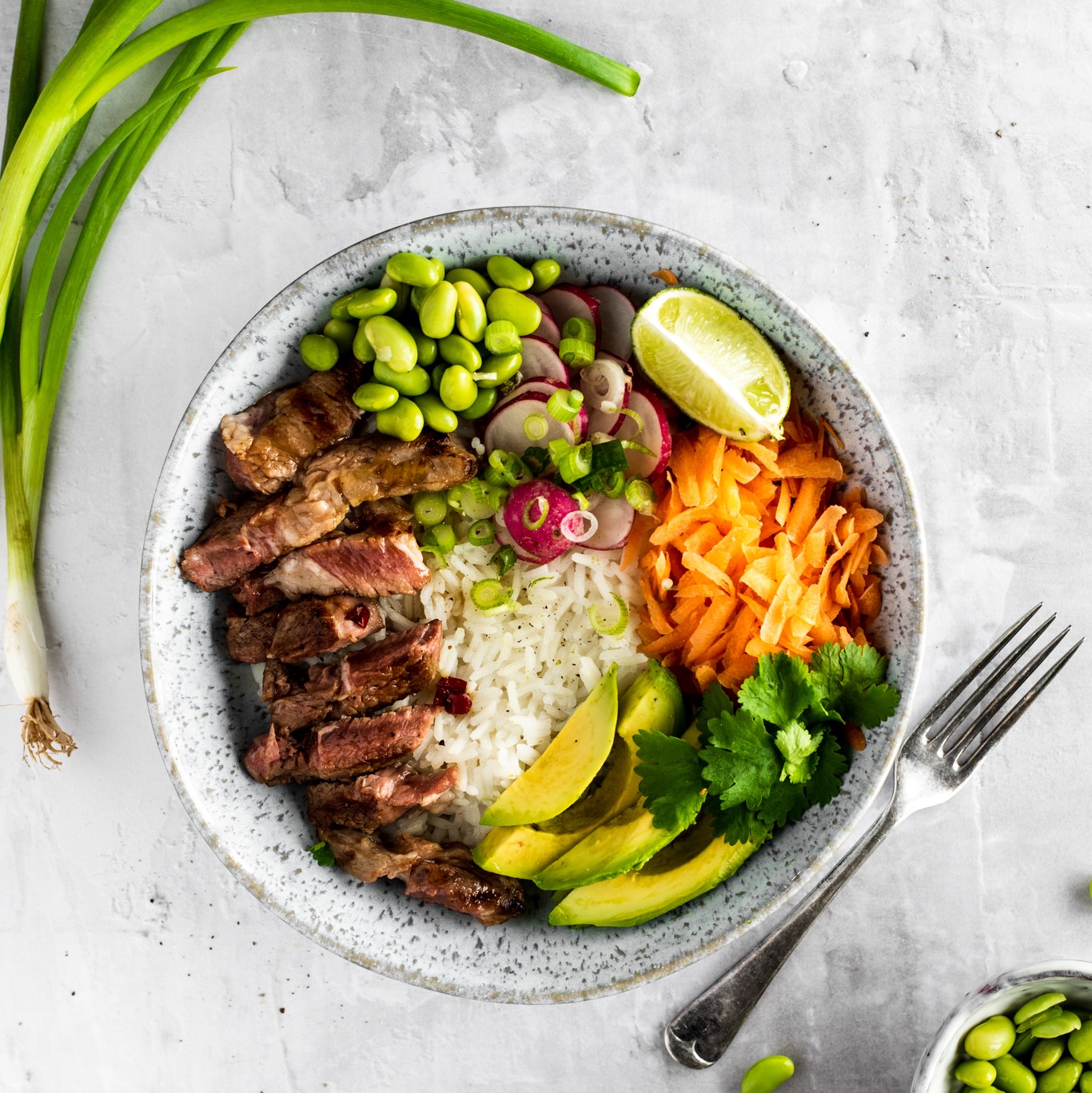 Gingered beef stir-fry with rice